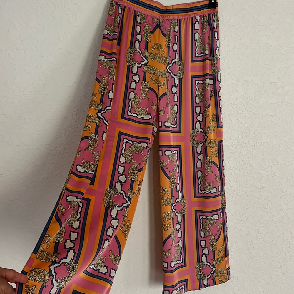 Flowy Elastic Waist Palazzo Wide Leg Pants size M